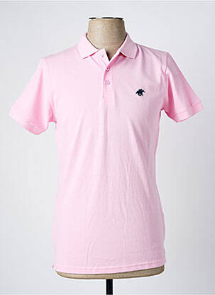 Polo coupe cintrée manches courtes rose AMERICAN COLLEGE homme