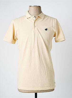 Polo coupe cintrée manches courtes beige AMERICAN COLLEGE homme