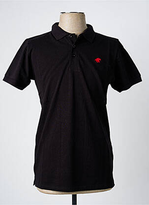 Polo coupe cintrée manches courtes noir AMERICAN COLLEGE homme