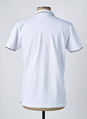 Polo stretch manches courtes blanc AMERICAN COLLEGE homme