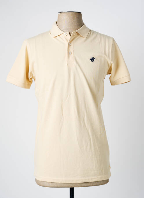 Polo coupe cintrée manches courtes beige AMERICAN COLLEGE homme