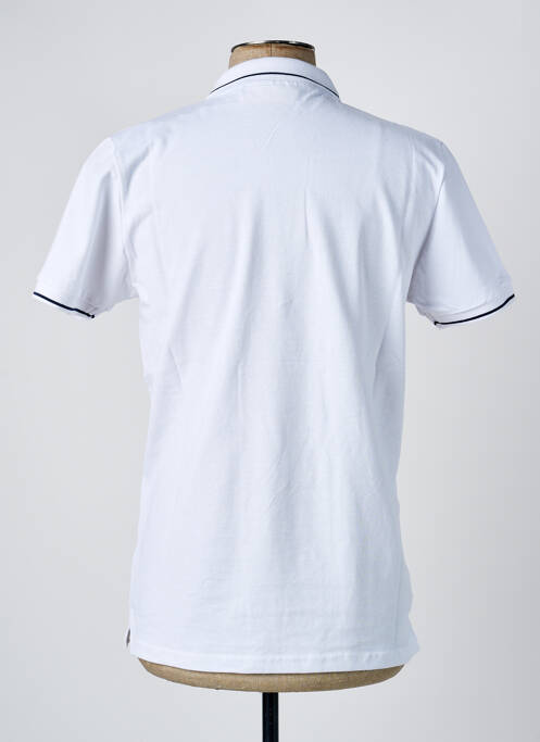 Polo stretch manches courtes blanc AMERICAN COLLEGE homme
