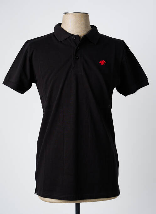Polo noir AMERICAN COLLEGE homme