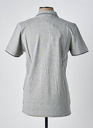 Polo tissage chiné manches courtes gris AMERICAN COLLEGE homme