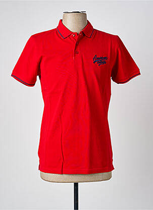 Polo stretch manches courtes rouge AMERICAN COLLEGE homme