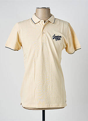 Polo stretch manches courtes beige AMERICAN COLLEGE homme