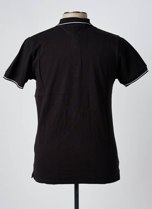 Polo stretch manches courtes noir AMERICAN COLLEGE homme