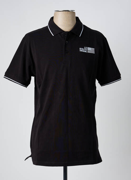 Polo stretch manches courtes noir U.S ATHLETIC homme