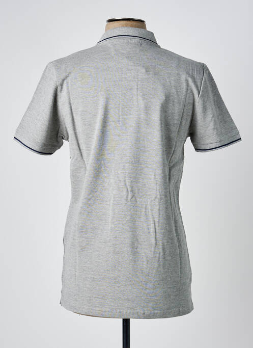 Polo stretch manches courtes gris AMERICAN COLLEGE homme
