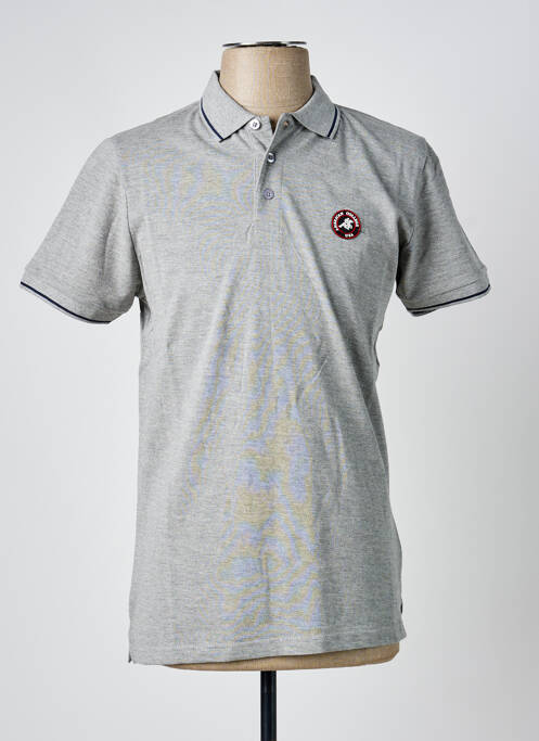 Polo stretch manches courtes gris AMERICAN COLLEGE homme