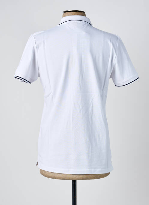 Polo stretch manches courtes blanc AMERICAN COLLEGE homme