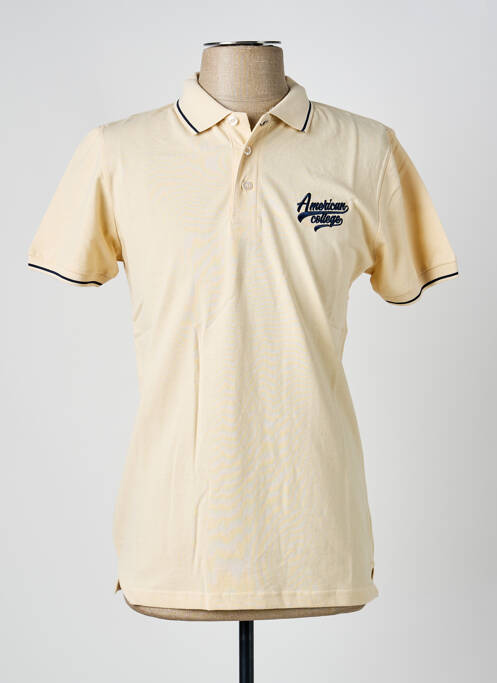 Polo beige AMERICAN COLLEGE homme