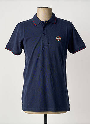 Polo stretch manches courtes bleu AMERICAN COLLEGE homme