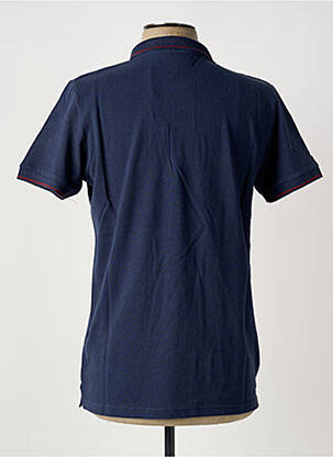 Polo stretch manches courtes bleu AMERICAN COLLEGE homme