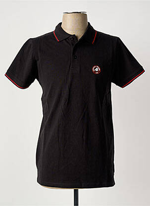 Polo stretch manches courtes noir AMERICAN COLLEGE homme