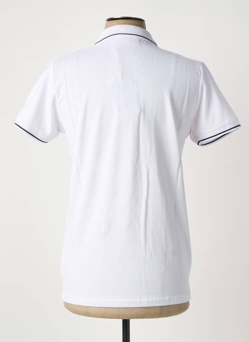 Polo stretch manches courtes blanc AMERICAN COLLEGE homme
