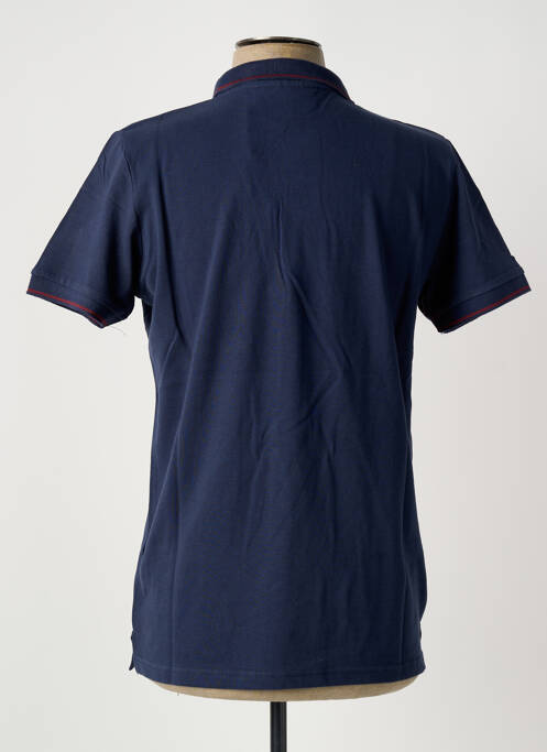 Polo stretch manches courtes bleu AMERICAN COLLEGE homme