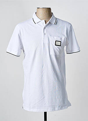 Polo coupe droite manches courtes blanc U.S ATHLETIC homme