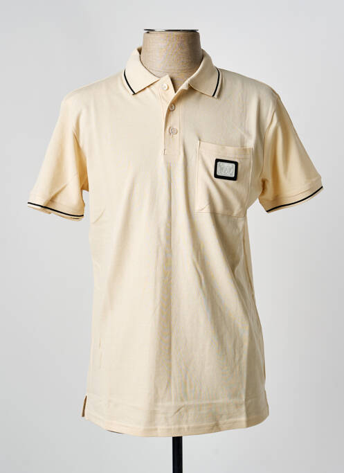 Polo coupe droite manches courtes beige U.S ATHLETIC homme