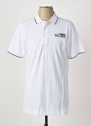 Polo coupe droite manches courtes blanc U.S ATHLETIC homme