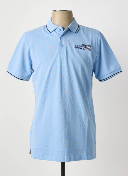 Polo stretch manches courtes bleu U.S ATHLETIC homme
