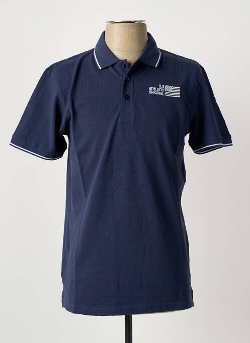 Polo stretch manches courtes bleu U.S ATHLETIC homme