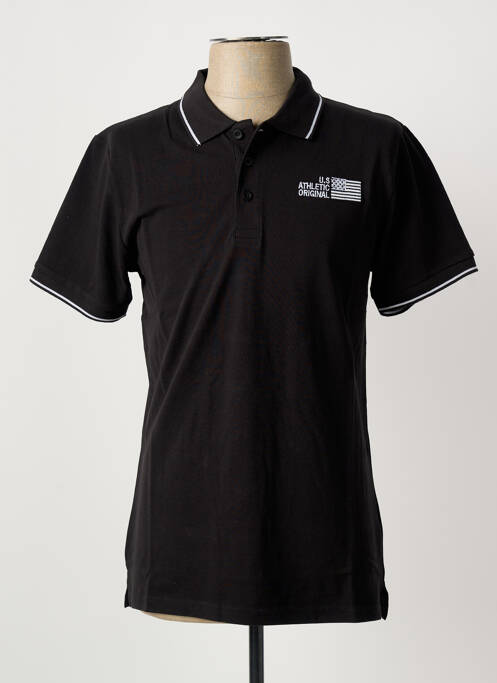 Polo stretch manches courtes noir U.S ATHLETIC homme