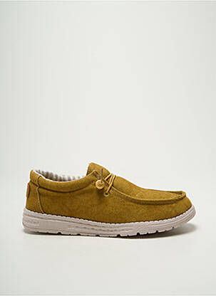 Baskets fermeture elastique bout rond jaune NATURAL WORLD unisexe