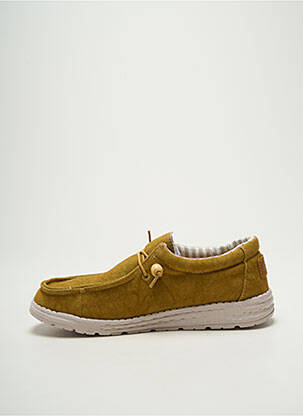 Baskets fermeture elastique bout rond jaune NATURAL WORLD unisexe
