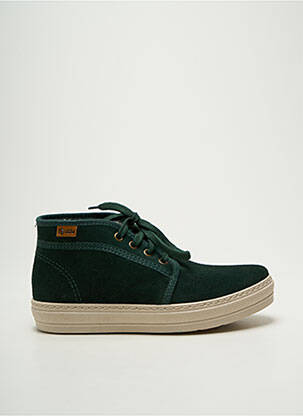 Baskets fourrée bout rond vert NATURAL WORLD unisexe