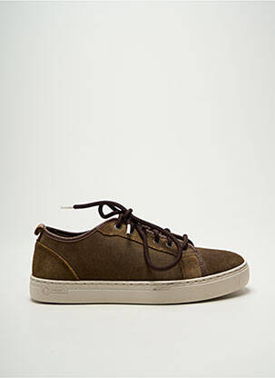 Baskets nubuck bout rond marron NATURAL WORLD unisexe