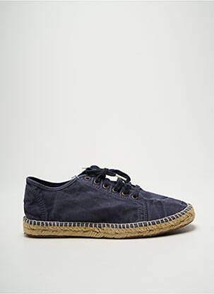 Espadrilles semelle amovible bout rond bleu NATURAL WORLD homme