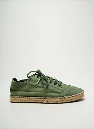 Espadrilles semelle amovible bout rond vert NATURAL WORLD homme