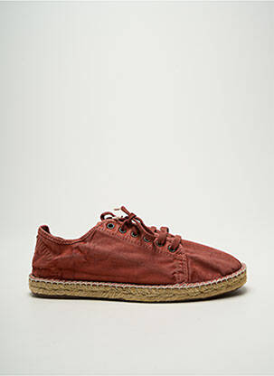 Espadrilles semelle amovible bout rond rouge NATURAL WORLD homme