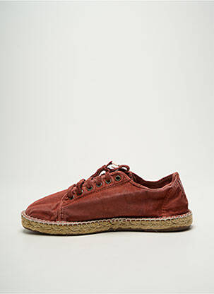 Espadrilles semelle amovible bout rond rouge NATURAL WORLD homme