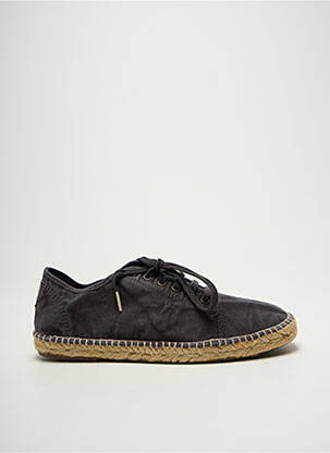Espadrilles semelle amovible bout rond noir NATURAL WORLD homme