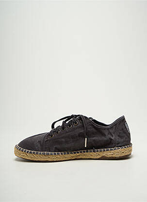 Espadrilles semelle amovible bout rond noir NATURAL WORLD homme