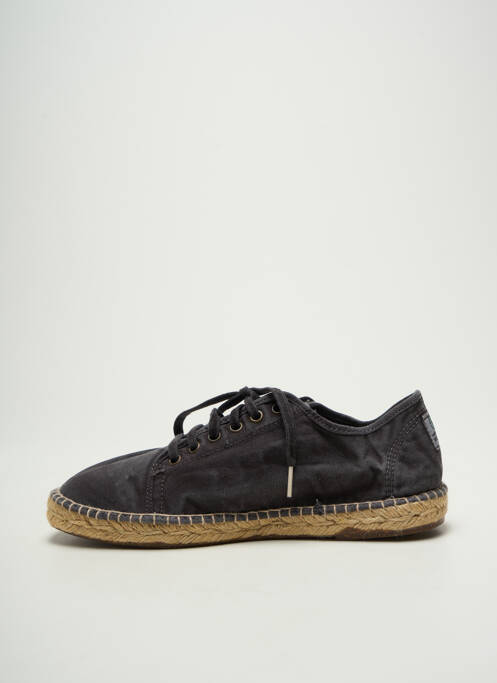 Espadrilles semelle amovible bout rond noir NATURAL WORLD homme