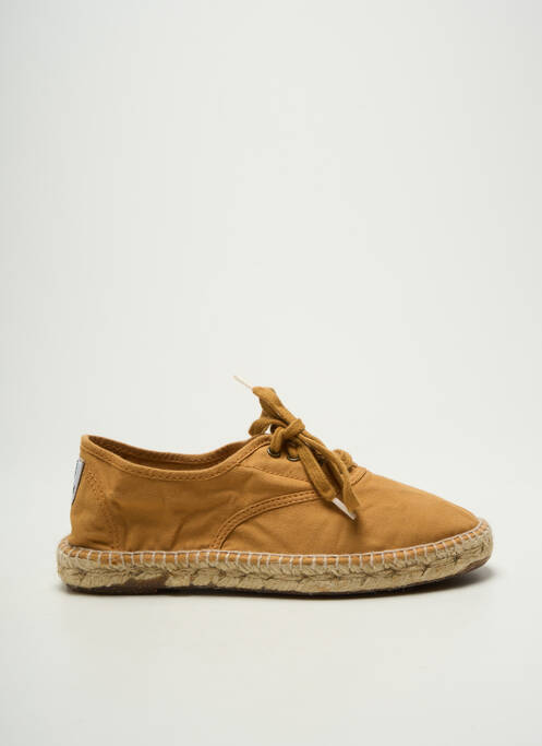 Espadrilles fermeture lacets talon plat jusqu'à 3cm marron NATURAL WORLD femme