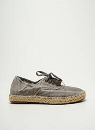 Espadrilles fermeture lacets talon plat jusqu'à 3cm gris NATURAL WORLD femme