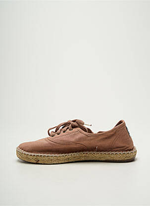 Espadrilles fermeture lacets talon plat jusqu'à 3cm marron NATURAL WORLD femme