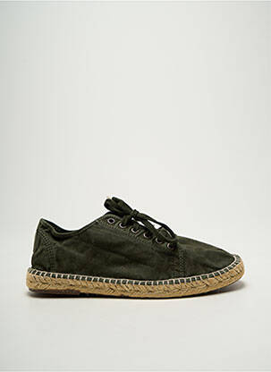 Espadrilles semelle amovible bout rond vert NATURAL WORLD homme