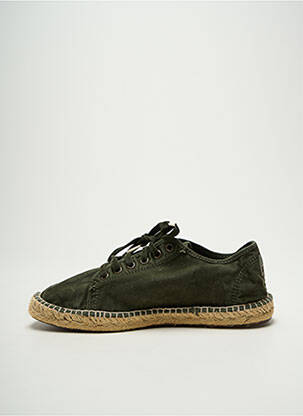 Espadrilles semelle amovible bout rond vert NATURAL WORLD homme