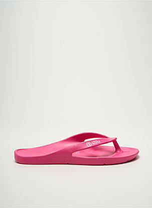 Tongs bout ouvert talon plat jusqu'à 3cm rose NATURAL WORLD femme