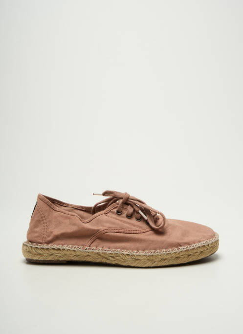 Espadrilles fermeture lacets talon plat jusqu'à 3cm marron NATURAL WORLD femme