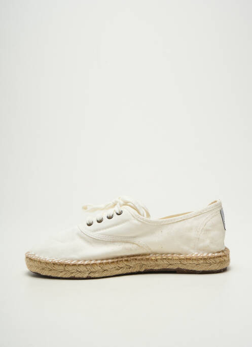 Espadrilles fermeture lacets talon plat jusqu'à 3cm blanc NATURAL WORLD femme