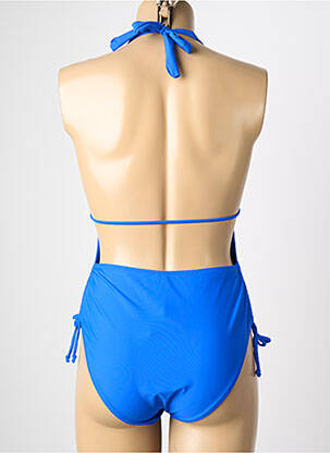 Maillot de bain 1 pièce effet matière satinée haut soutien-gorge avec mousse de rembourrage amovible bleu VERY ZEN femme
