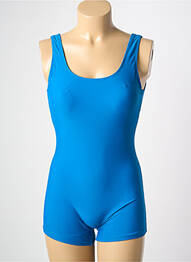 Maillot de bain 1 pièce effet matière satinée haut soutien-gorge avec mousse de rembourrage amovible bleu VIDOYA femme