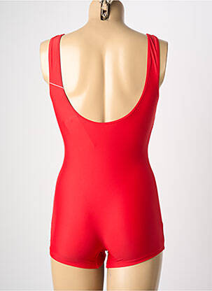 Maillot de bain 1 pièce effet matière satinée haut soutien-gorge avec mousse de rembourrage amovible rouge VIDOYA femme