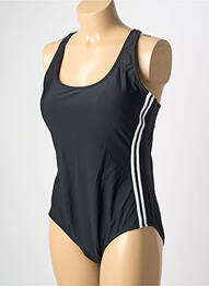 Maillot de bain 1 pièce effet matière satinée haut soutien-gorge avec mousse de rembourrage amovible noir POWER FLOWER femme